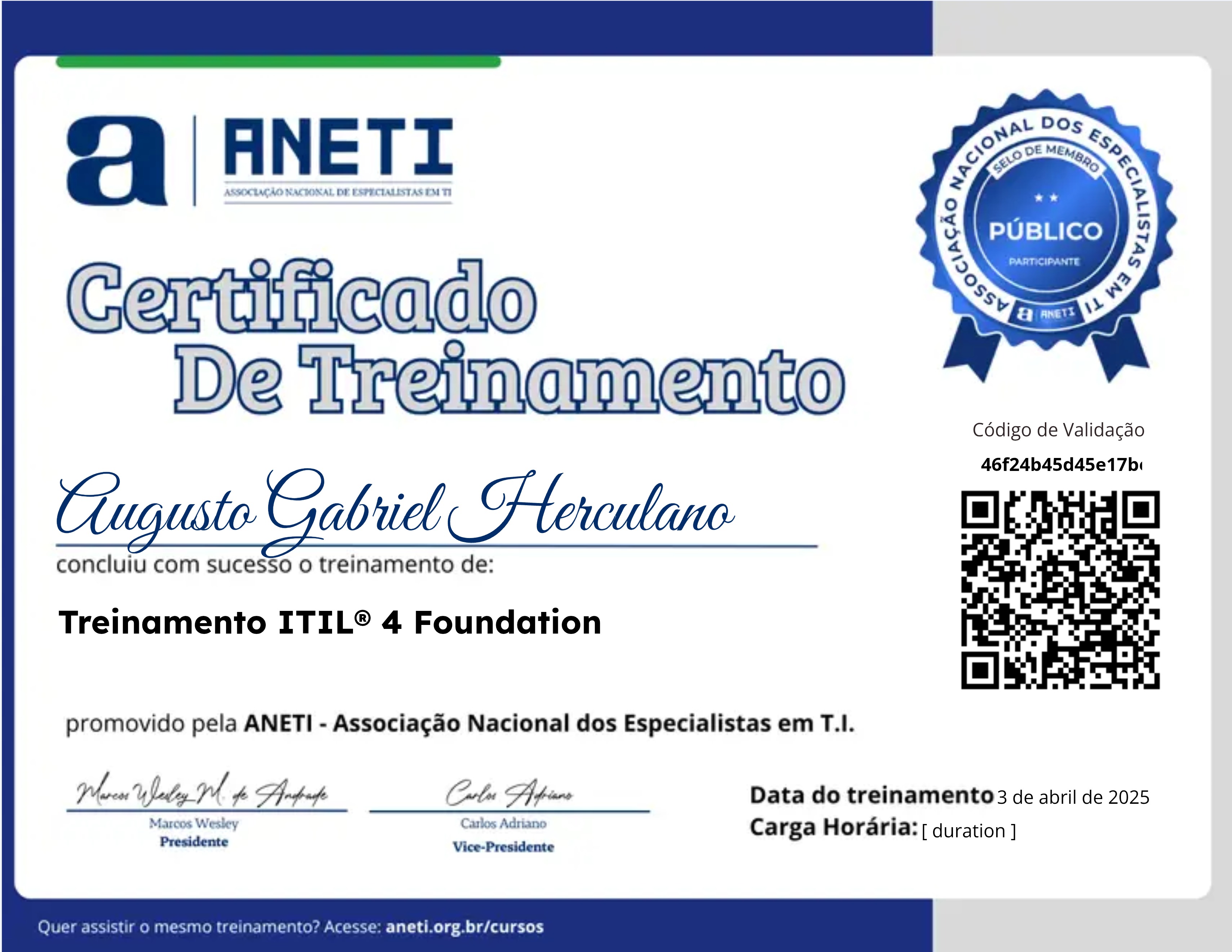 Treinamento ITIL® 4 Foundation